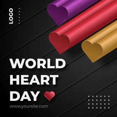 World heart day social media poster