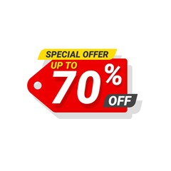 Discount. special offer up to 70% off Label Vector Template Design Illustration