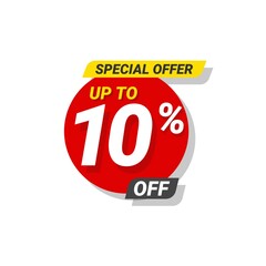 Discount. special offer up to 10% off Label Vector Template Design Illustration