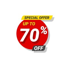 Discount. special offer up to 70% off Label Vector Template Design Illustration