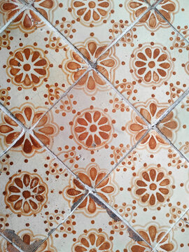Rustic Mexican ceramic tile pattern