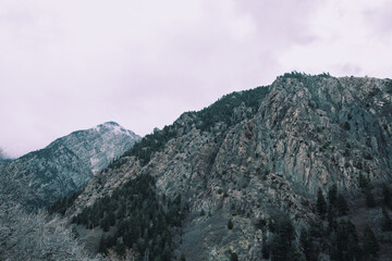 clouds over mountains