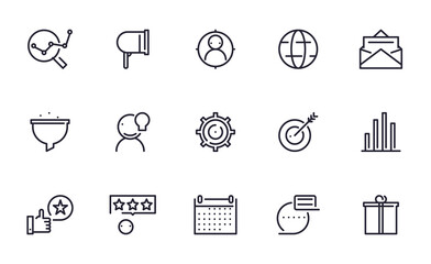 Set of Marketing vector icon illustration
