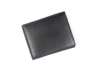 wallet black leather isolated on a white background
