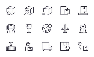 Set of Shipping  vector icon illustration