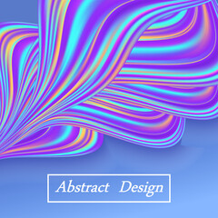 Rainbow pastel wave, abstract background with blue color flow waves and swirls for poster or banner design. Vector illustration