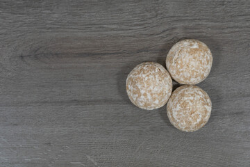 Sweet gingerbread cookies in sugar glaze. Gingerbread background.