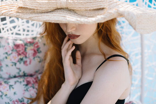 Portrait of a beautiful and happy readhead woman