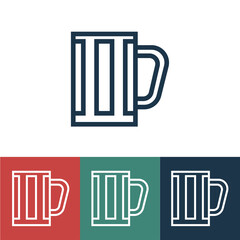 Linear vector icon with beer glass