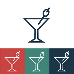 Linear vector icon with martini glass
