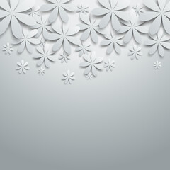 Vector background with paper flowers.