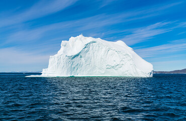 Climate Change. Iceberg afrom glacier in arctic nature landscape on Greenland. Icebergs in Ilulissat icefjord. famously affected by global warming. © Maridav