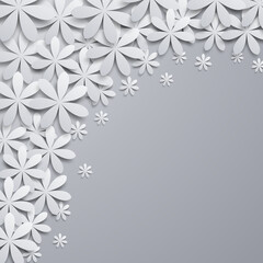 Vector background with paper floral elements.