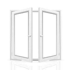 Vector opened window isolated on white background.