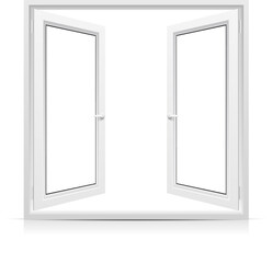 Vector opened window isolated on white background
