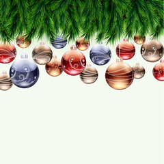 Vector christmas background with bubbles.