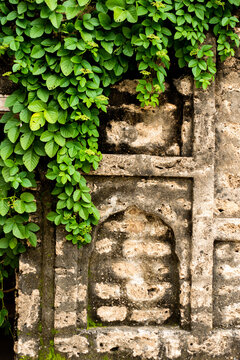A wall at Katas Raj Temple .