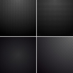 Vector set of metal-carbon textures.