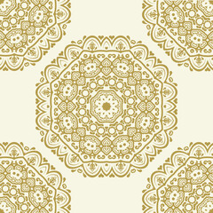 Classic seamless pattern. Damask orient ornament. Classic vintage background. Orient golden ornament for fabric, wallpaper and packaging