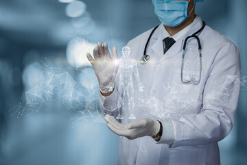 The doctor shows a hologram to the patient .