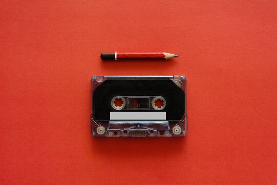 cassette tape with pencil