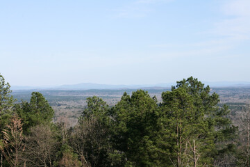 Fototapeta na wymiar View of Shelby County Alabama over a line of trees