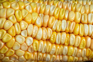 Yellow cob corn. Detail photo of detail. Macro.