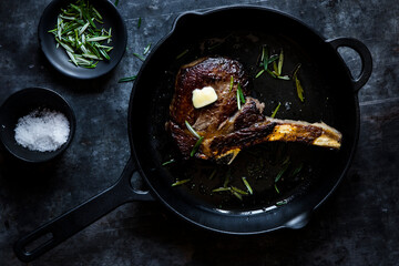 Herb Butter Basted Rib Eye Steak