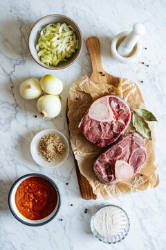 Set of ingredients on table