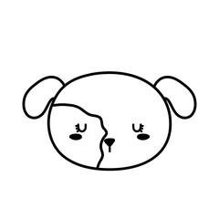 Dog face line style icon design, mascot pet animal nature cute puppy canine and domestric theme Vector illustration