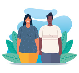 multiethnic young couple, diversity and multiculturalism concept