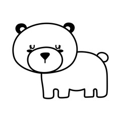 Cute polar bear cartoon line style icon design, Animal zoo life nature and character theme Vector illustration