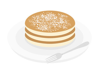 皿にのせたパンケーキのイラスト