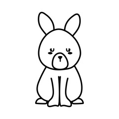 Cute rabbit cartoon line style icon design, Animal zoo life nature and character theme Vector illustration