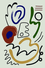 Abstract portrait.Female portrait. Contemporary drawing in modern cubism style.  Hand drawn vector