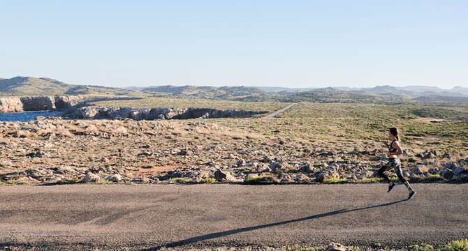 Female runner workout nature.