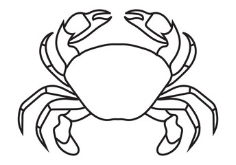 Crab sea ​​animals line art icon for apps or website