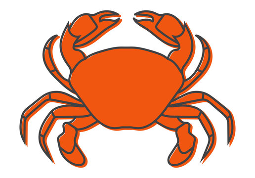 recommend clip art: Crab sea ​​animals flat color icon for apps or website