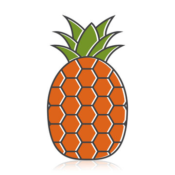 Pineapple fruit flat vector color icon for apps and websites