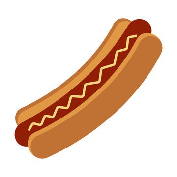 Hotdog Bread Or Hot Dog Flat Color Icon For Apps And Websites