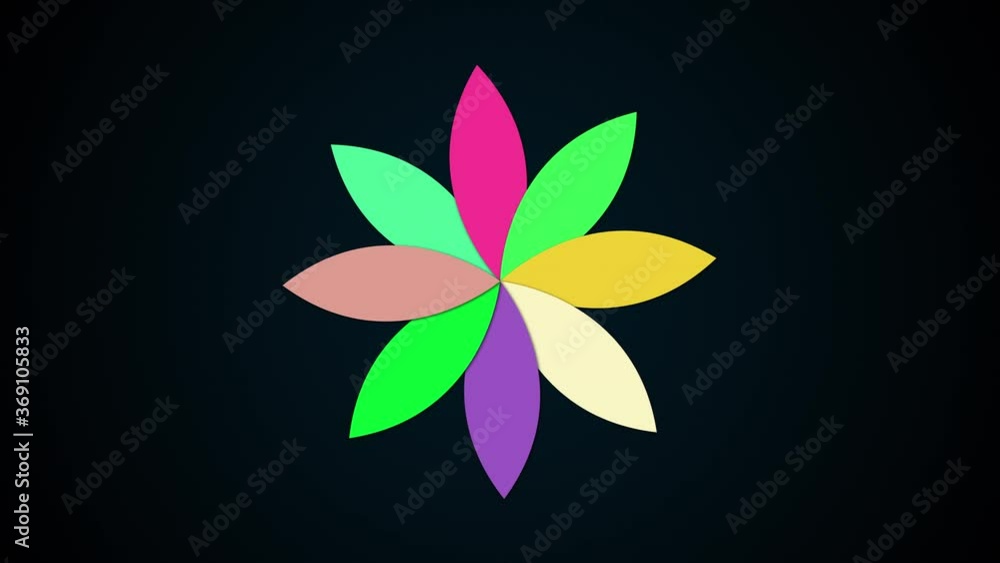 Poster computer generated modern background from flower with petals. colorful pattern, 3d rendering