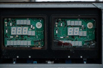Broken display of a gas/petrol station