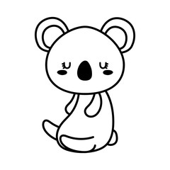 Cute koala bear cartoon line style icon design, Animal zoo life nature and character theme Vector illustration