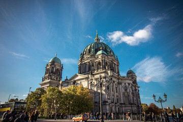 Berlin Cathedral (Berliner Dom) next to Spree River, Berlin, Germany.