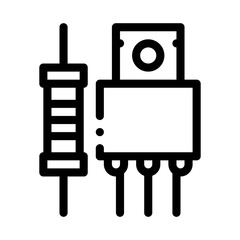 radio spare parts icon vector. radio spare parts sign. isolated contour symbol illustration