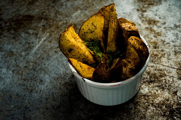 Rustic French Fries on Tray