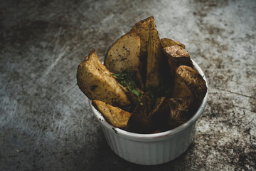 Rustic French Fries on Tray