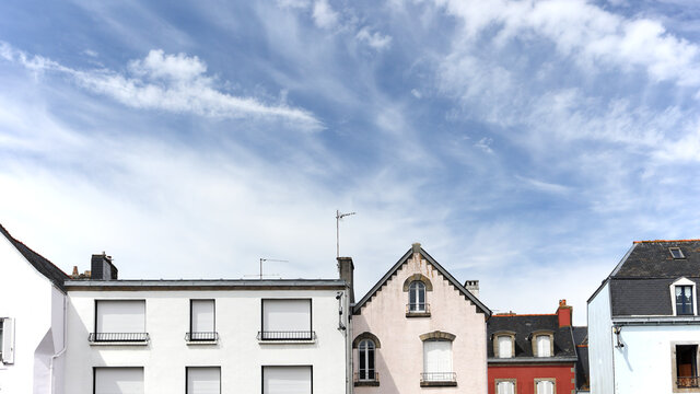 Row of various houses in Bretagne