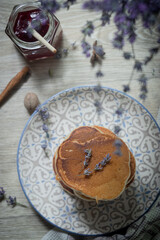 Top view on stack of pancakes