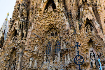 Barcelona, Spain, September 20, 2019. The Sagrada Familia, is a huge Roman Catholic basilica in...
